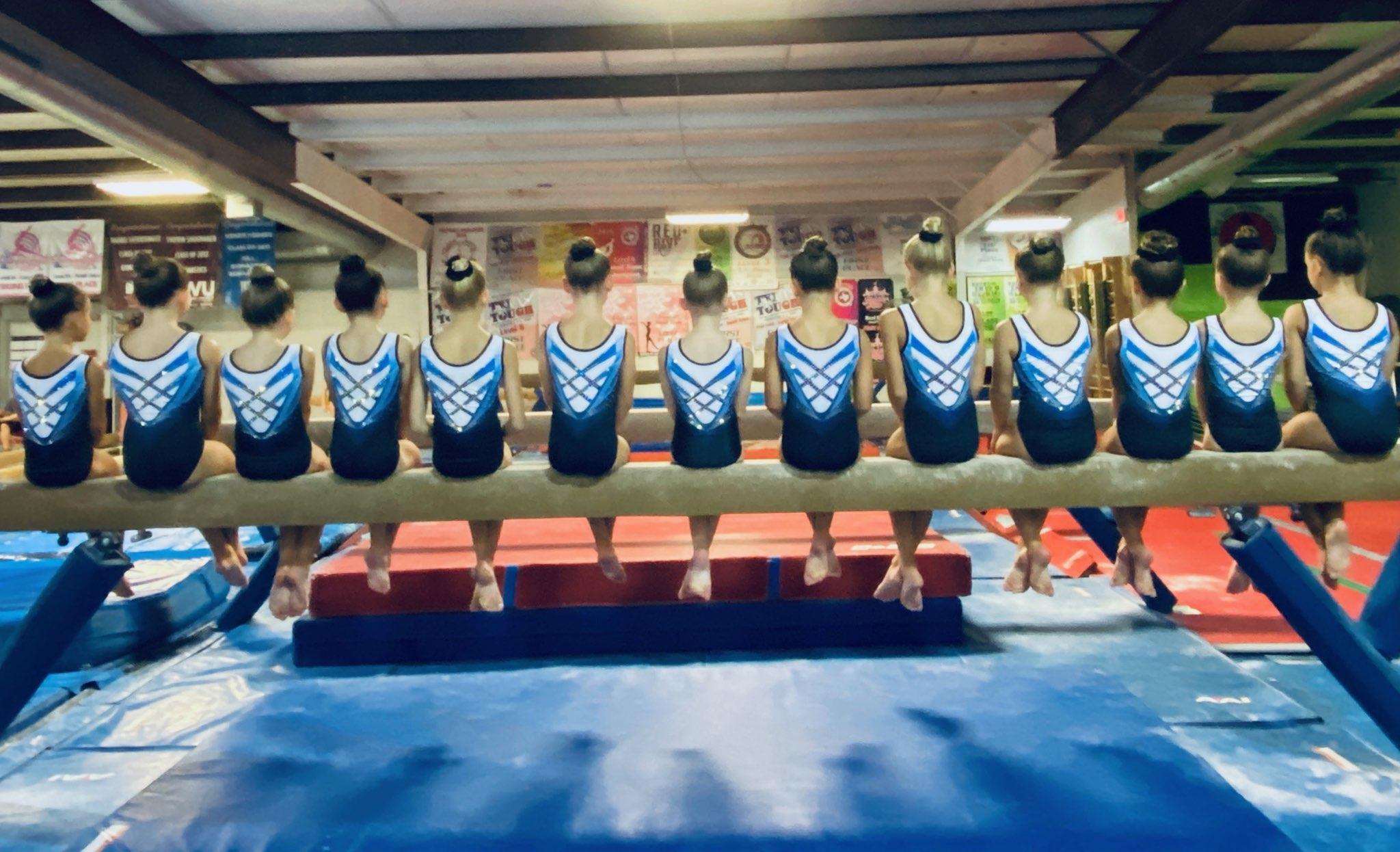 Gymnastics Girls on Balance Beam